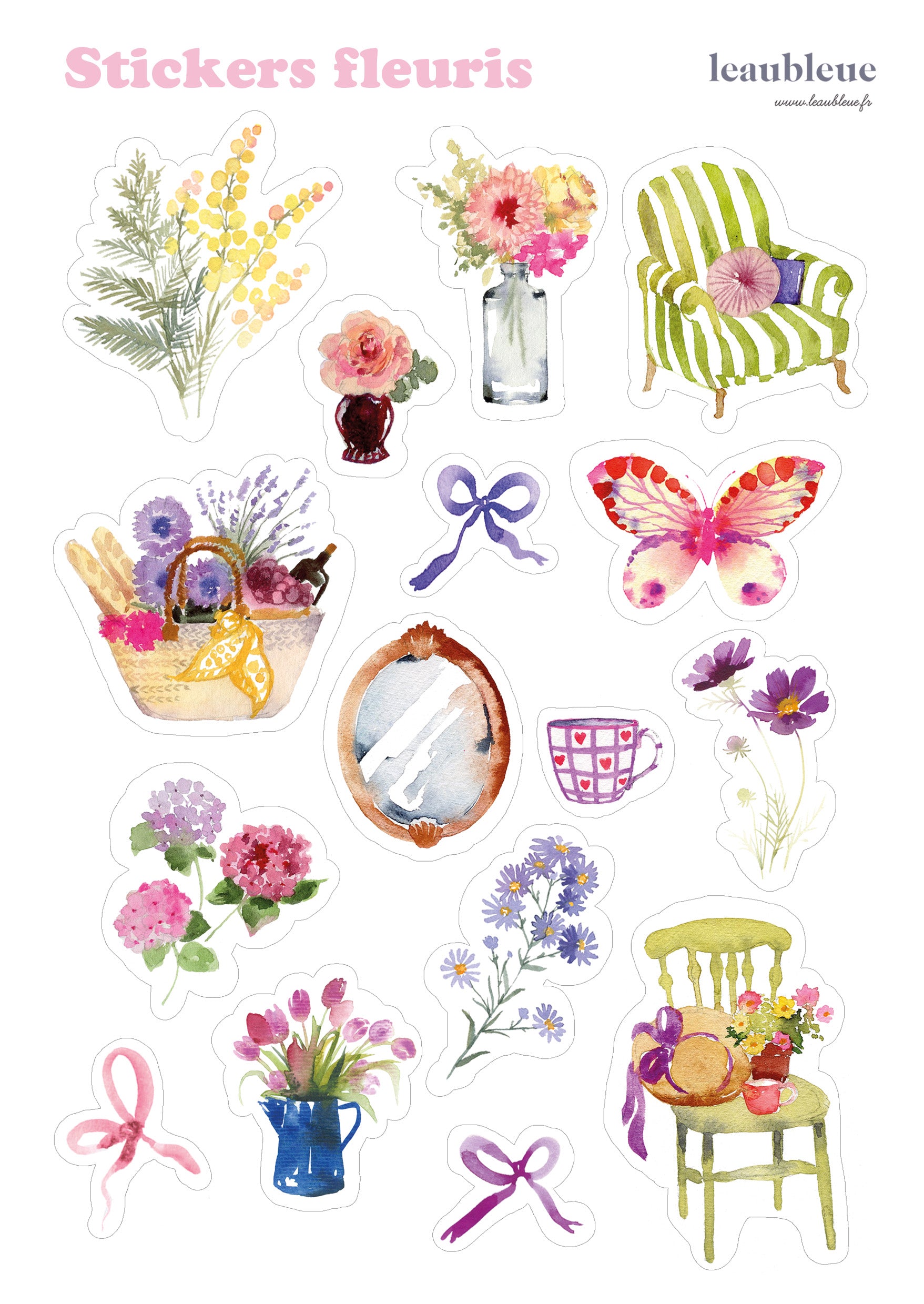 Page Stickers Fleuris Calendrier 2025 - Seule